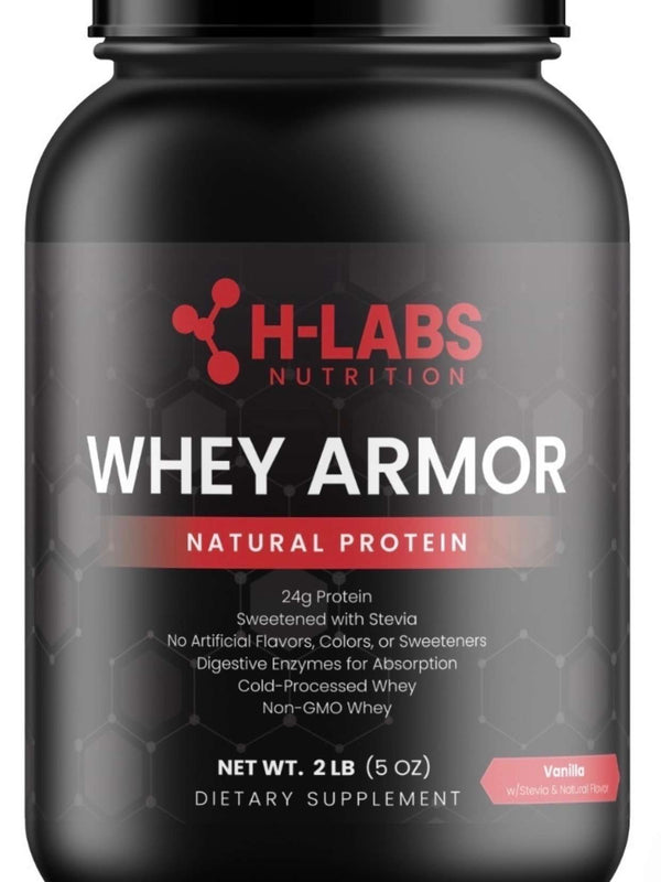 H-Labs Nutrition 2lb Whey Armor Natural Protein Vanilla w/Stevia & Natural Flavor Non-GMO