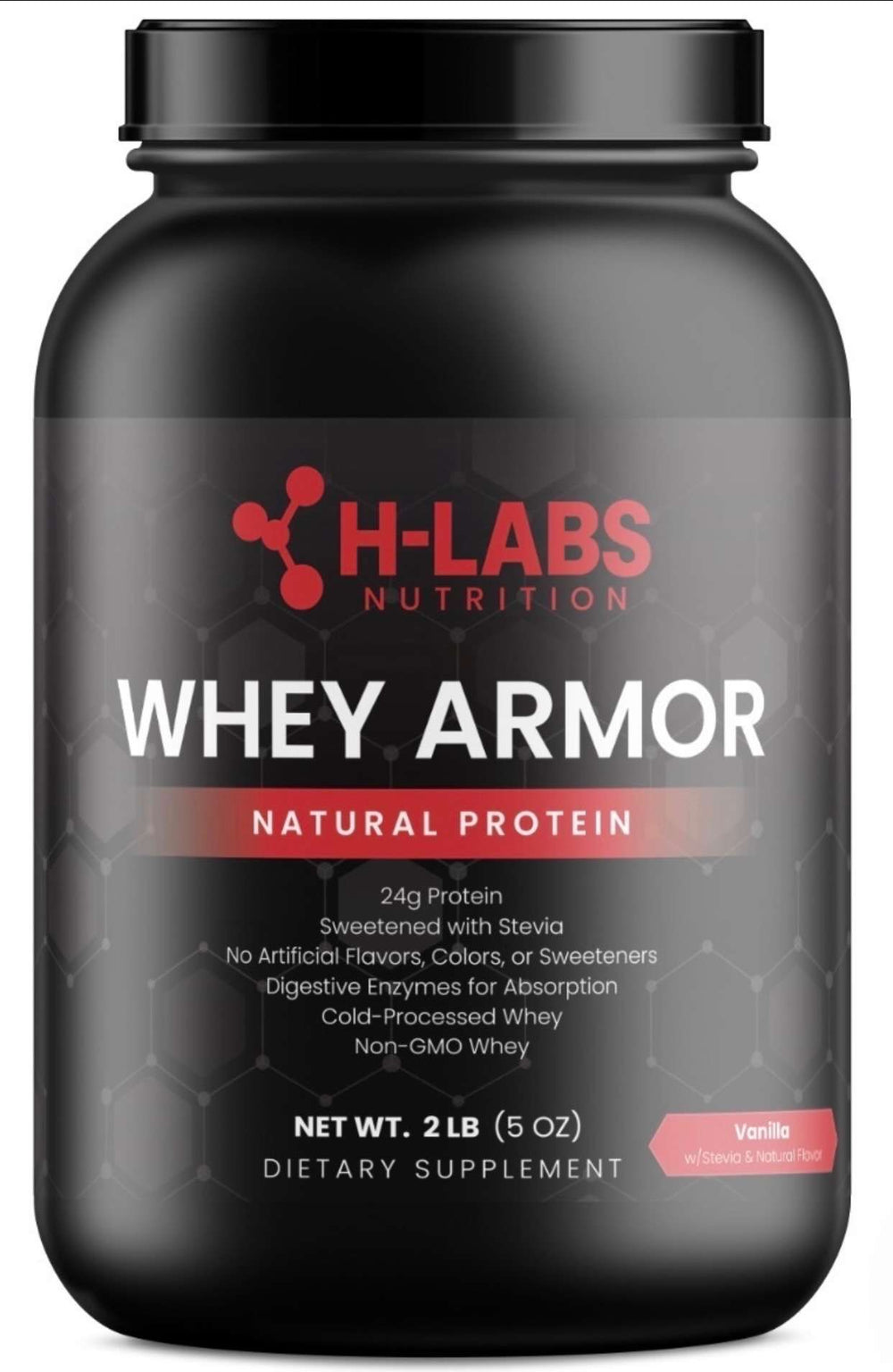 H-Labs Nutrition 2lb Whey Armor Natural Protein Vanilla w/Stevia & Natural Flavor Non-GMO