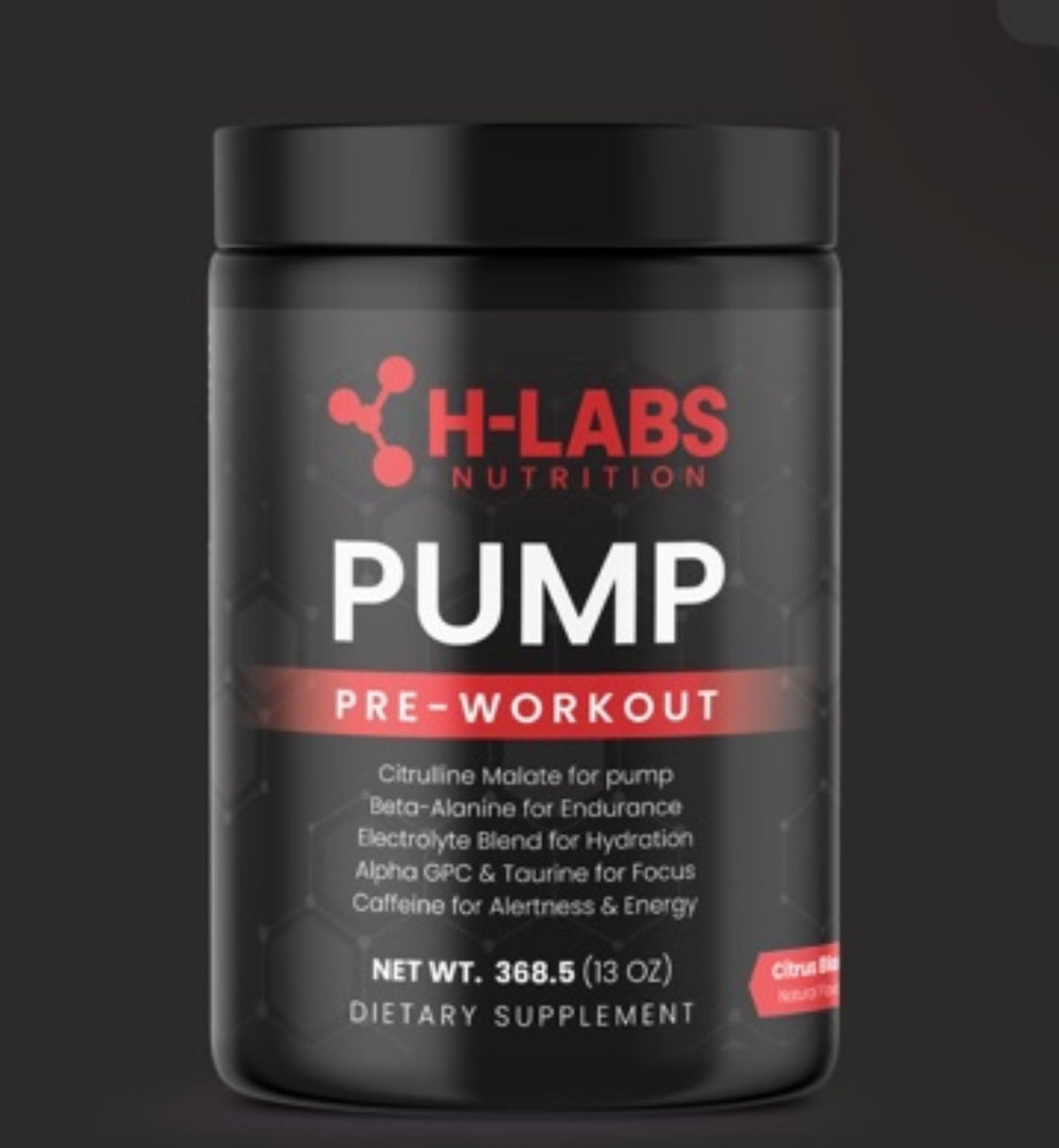 H-Labs Nutrition Pump Pre-Workout – High-Performance Energy Formula, Citrus Blast (312g)